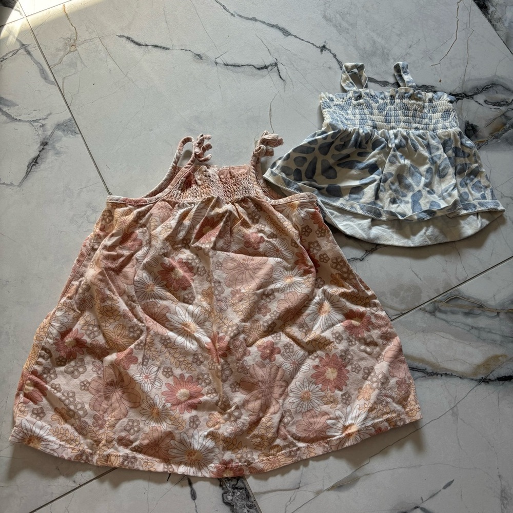 Charming Floral Kids Blouses in Pink and Blue
